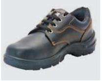 SH015 Real Leather Plain Toe Safety Shoes Black_0