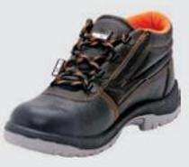 SH017 Real Leather Plain Toe Safety Shoes Black_0