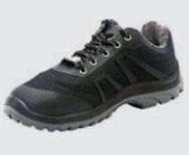 SH003 Real Leather Plain Toe Safety Shoes Black_0