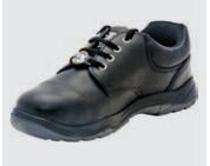 SH007 Real Leather Plain Toe Safety Shoes Black_0