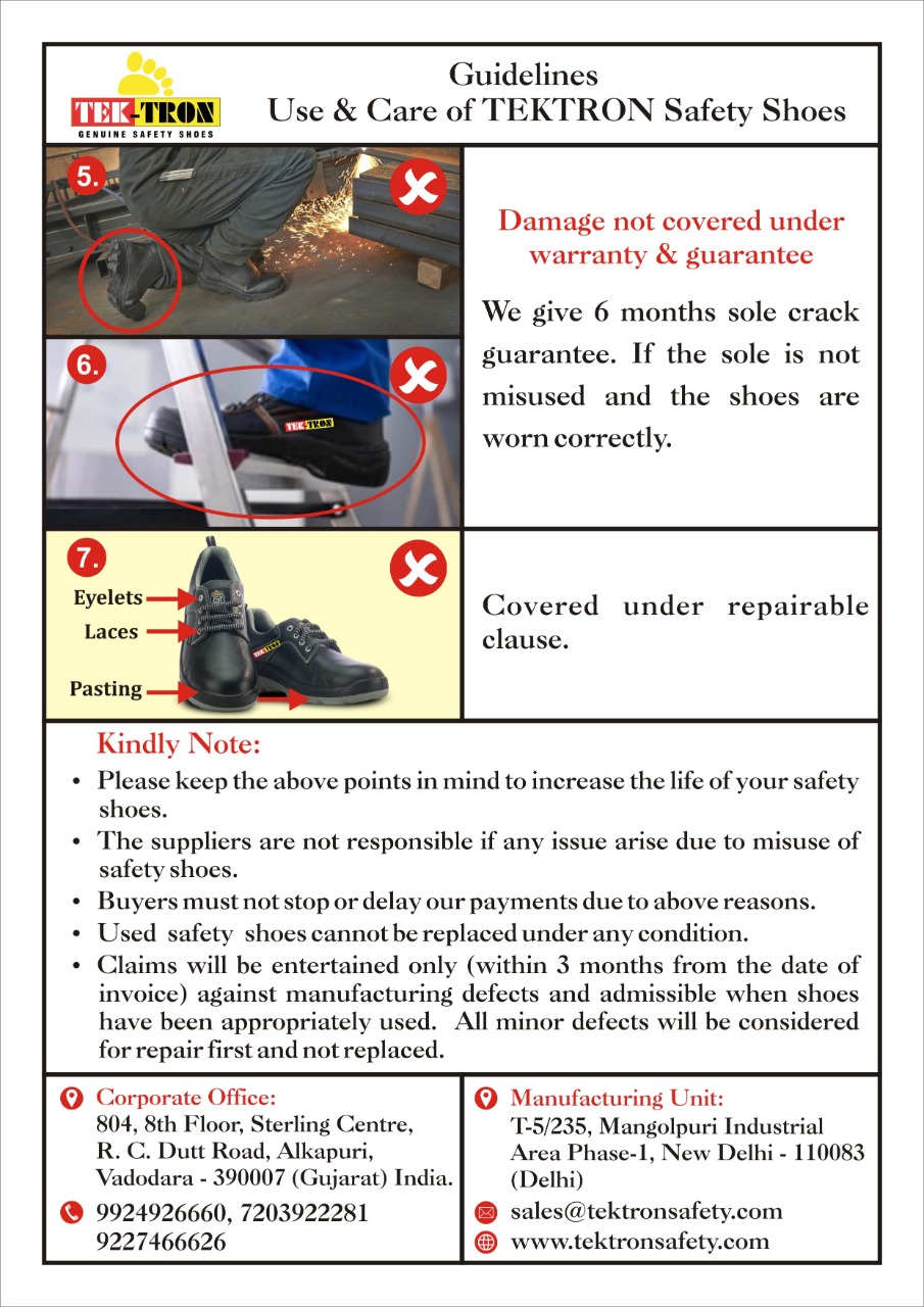 TEKTRON RADO DOUBLE DENSITY Real Leather Steel Toe Safety Shoes Black_4