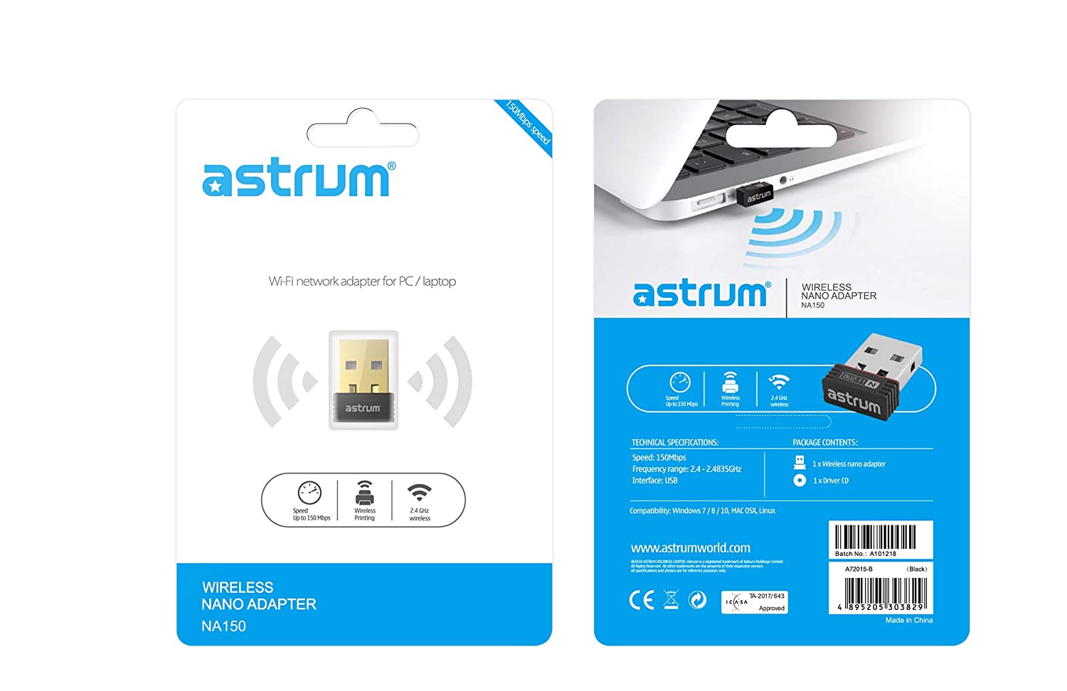 Astrum USB Adaptors Wireless Nano adpater_2