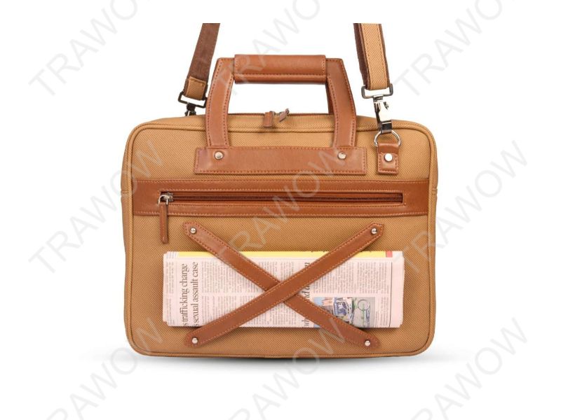 TRAWOW Office Bags Laptop Bag Faux Leather Beige_2