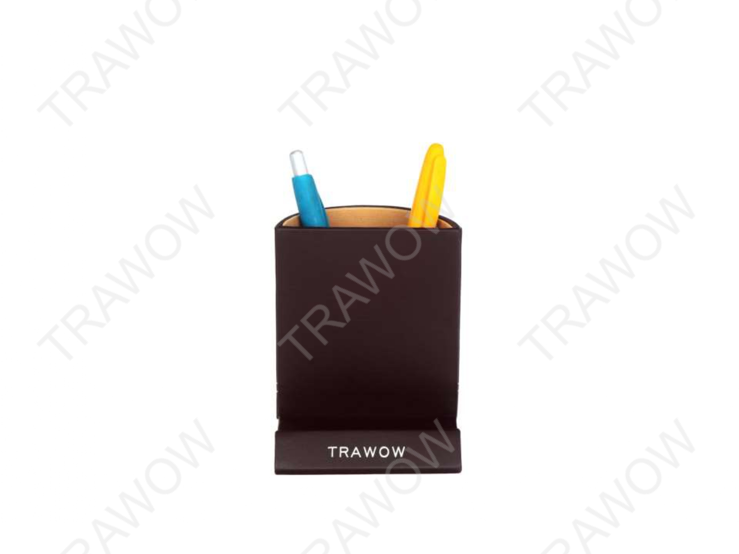 TRAWOW Desk Organizer 9.5*10.5*10.5 CM BROWN_2