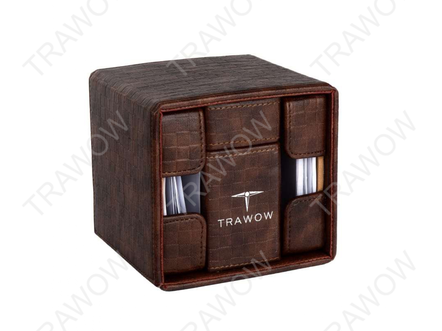 TRAWOW Desk Organizer 11.5*11*12 CM BROWN_1