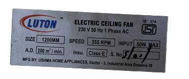 LUTON Regular 1200 mm 3 Blades 85 W Ivory Ceiling Fans_4