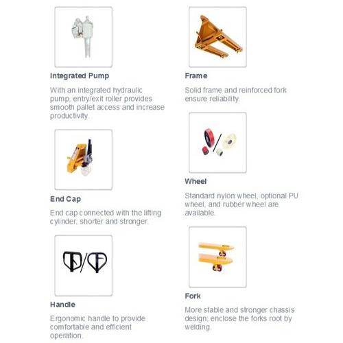 BRIGHT HANDLERS 2500 kg Mild Steel Hand Pallet Trolley BR-250 1150 x 550 mm_3