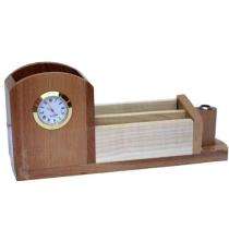 Angad Personalized Gift Shop Wood Brown Watch  Pen Stand_0