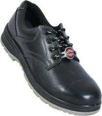Lancer Leather Rubber Toe Safety Shoes Black_0
