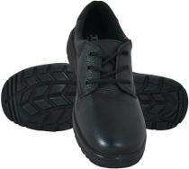 Leather Plain Toe Safety Shoes Black_0