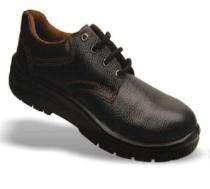 Hi-Safe Gold Grain Leather Steel Toe Safety Shoes Black_0
