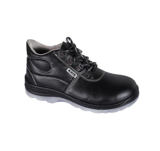 Buy AXIS AX 11 Leather Steel Toe Safety Shoes Black online at best