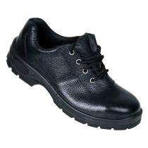 Real Leather Steel Toe Safety Shoes Black_0