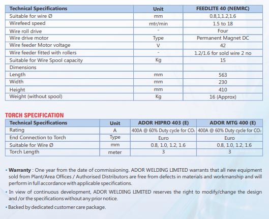 Ador MIG Welding Machine Champmig 400 415 V 12 kVA_2