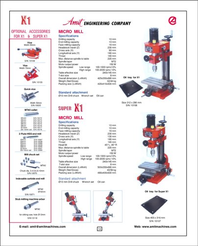 AMIT ENGINEERING 2000 rpm Mini Milling Machine X1 240 x 145 mm_1