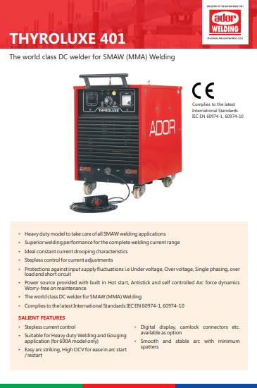 Ador MMA Welding Machine THYROLUXE 401 415 V 19.5 kVA_1