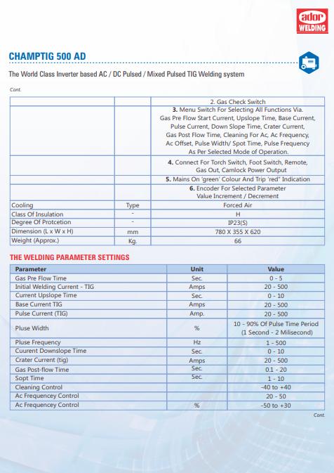 Ador TIG Welding Machine Champtig 500 AD 415 V_2