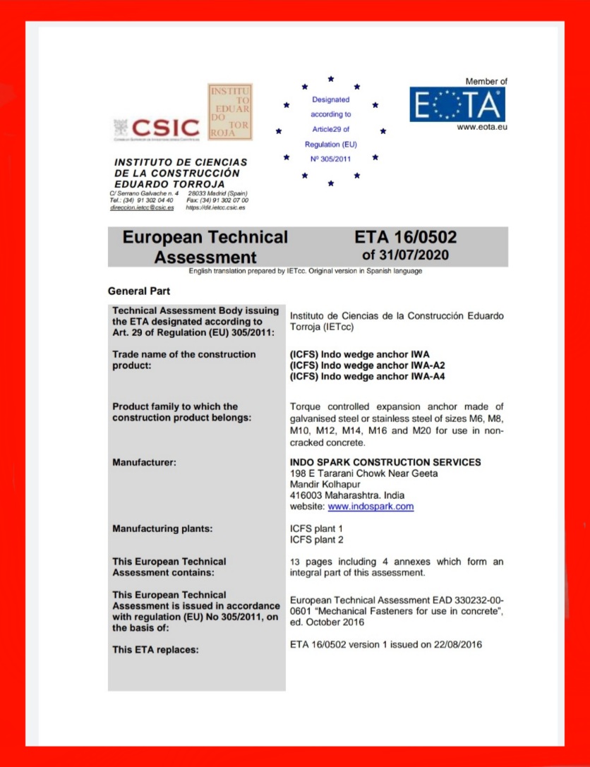 ICFS Zinc Plated Steel Mechanical Anchors WEDGE ANCHOR_4