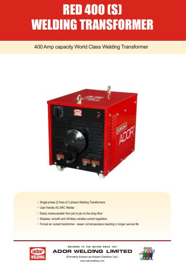 Ador MMA Welding Machine RED 400 (S) 415 V 19 kVA_1