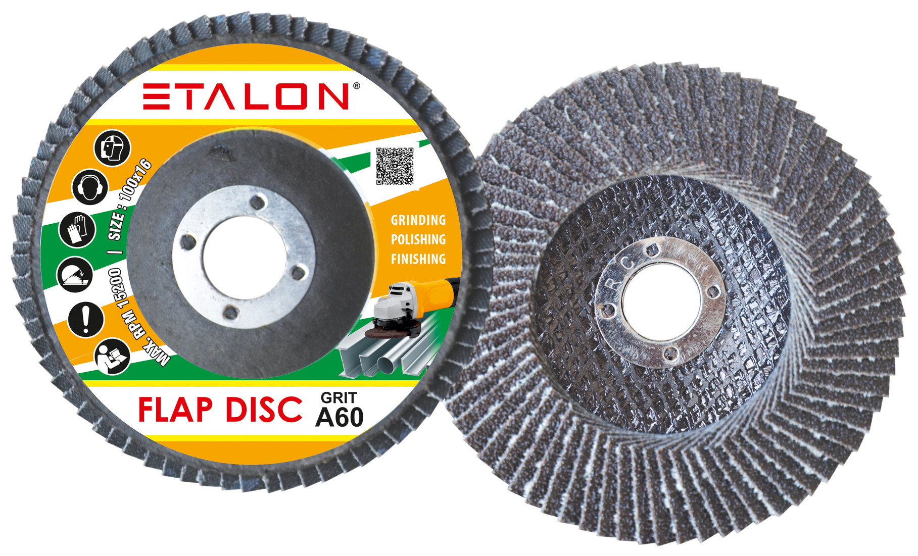 ETALON 4 Inch Flap Discs 60 grit 16 mm_1