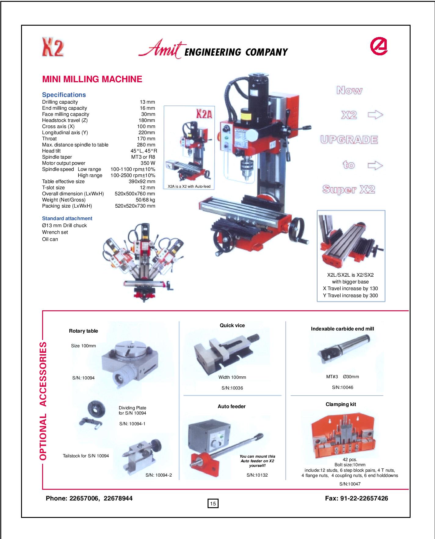 100 - 2500 rpm + 10% Precision Keyway Milling Machine X2 520 x 500 x 760 mm_1