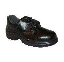 Leather Rubber Toe Safety Shoes Black_0