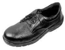Leather Plain Toe Safety Shoes Black_0