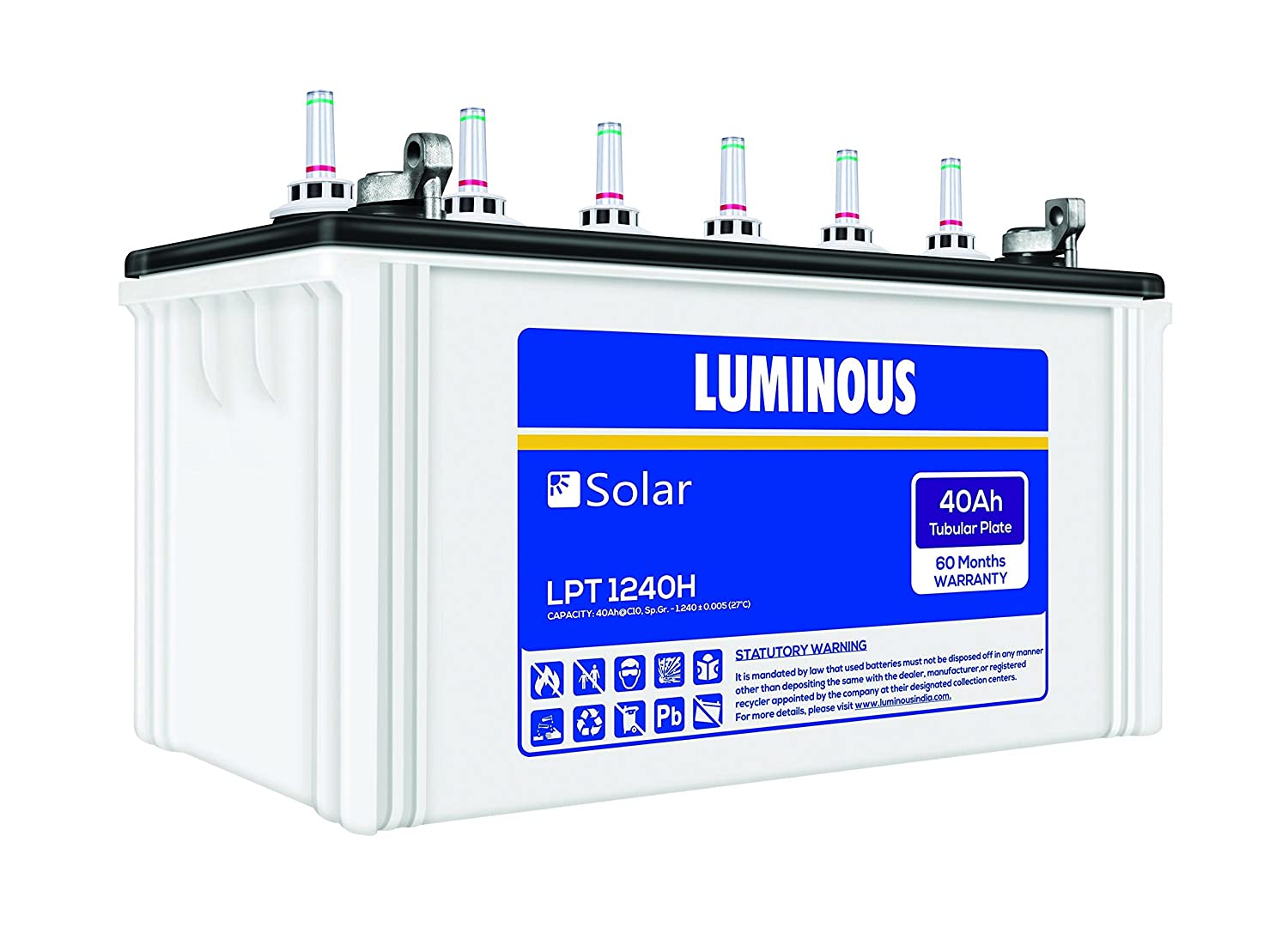 LUMINOUS LPT1240H Sealed 12 V 40 Ah Lead Acid Batteries_1