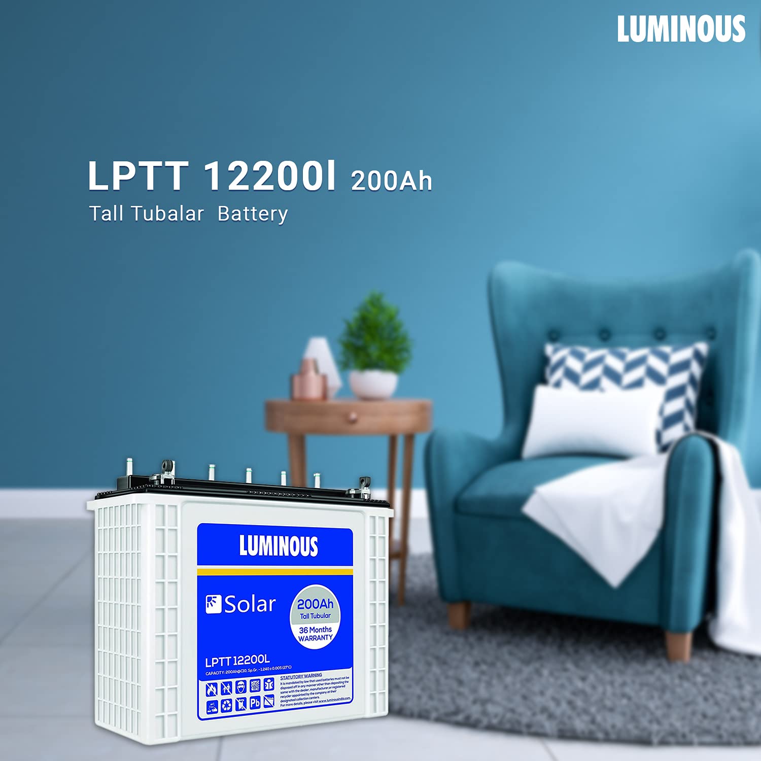 LUMINOUS LPTT12200L Sealed 12 V 200 Ah Lead Acid Batteries_1