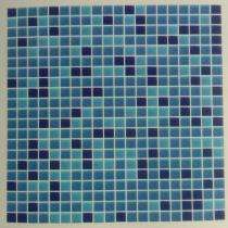 MUKHERJEE AND BOSE Glass 20 x 20 mm Blue Glossy Mosaic Tile_0