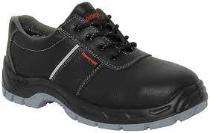 Real Leather Steel Toe Safety Shoes Black_0