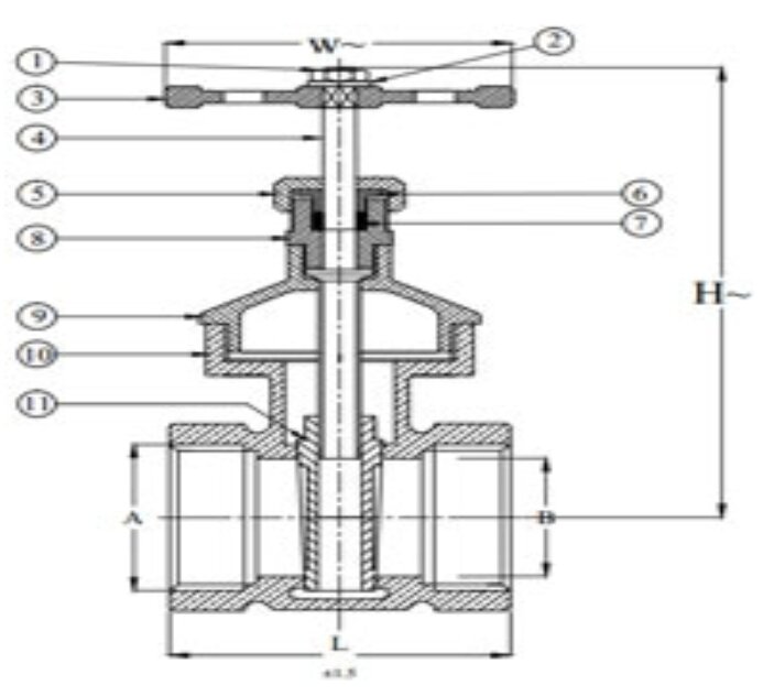 Bronze Gate Valves Q-51 A 80 mm_1