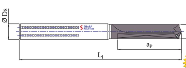 Sharp Industries 16 mm Drill Bits Point Geometry SRD-32SB-SFP 140 mm_1