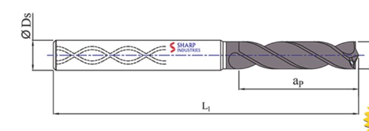 Sharp Industries 10 mm Drill Bits Point Geometry SRD-32SA-SF 90 mm_1
