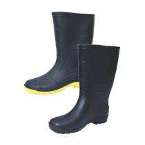 PVC Rubber Toe Safety Shoes Black_0