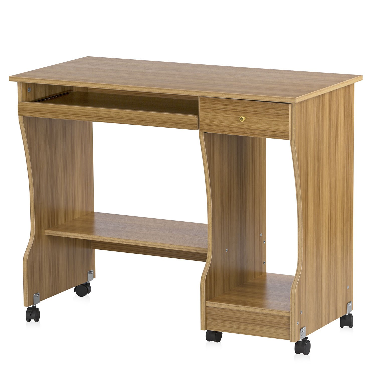 Computer Office Tables Teak Engineered Wood_1