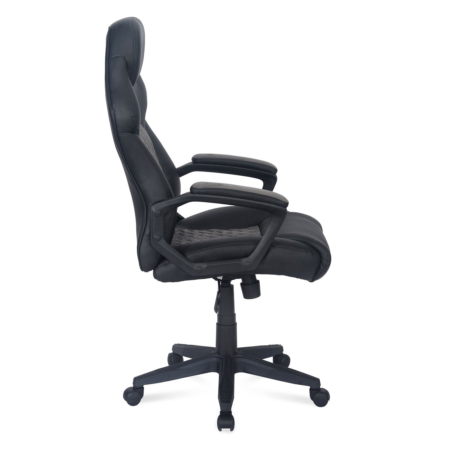Revolving Black 710 x 1240 x 710 mm Leatherette Office Chairs_1