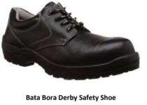 Bata Bora Derby Barton Print Leather Steel Toe Safety Shoes Black_0