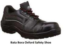 Bata Bora Oxford Barton Print Leather Steel Toe Safety Shoes Black_0