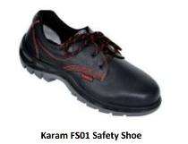 Karam FS01 Barton Print Leather Steel Toe Safety Shoes Black_0