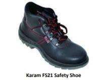 Karam FS21 Grain Leather Steel Toe Safety Shoes Black_0
