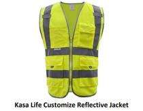 Kasa Life Fabric, Mesh Safety Jackets L Without Sleeves Green_0