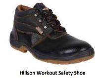 Hillson Workout Synthetic Leather Steel Toe Safety Shoes Black_0