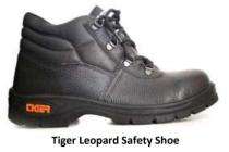 TIGER Leopard Barton Print Leather Steel Toe Safety Shoes Black_0