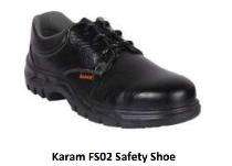 Karam FS02 Barton Print Leather Steel Toe Safety Shoes Black_0