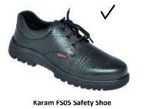 Karam FS05 Barton Print Leather Steel Toe Safety Shoes Black_0