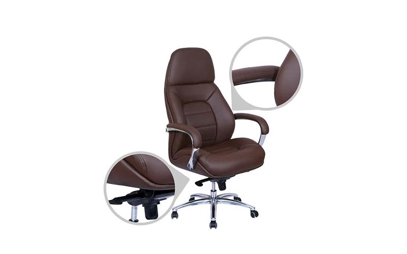 Revolving Brown 1080 x 635 x 605 mm Fabric Office Chairs_3