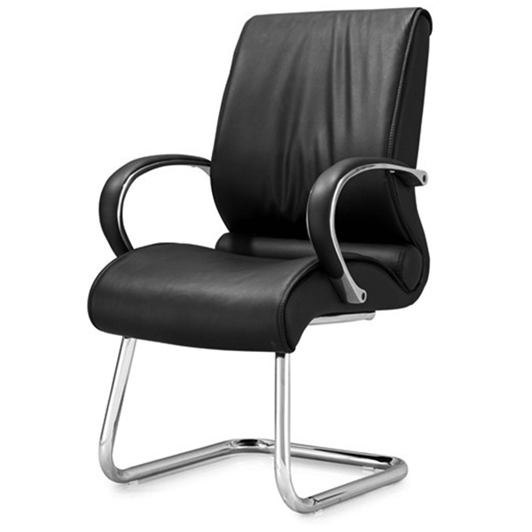 Visitor Black 1080 x 635 x 605 mm Stainless Steel and Fabric Office Chairs_1