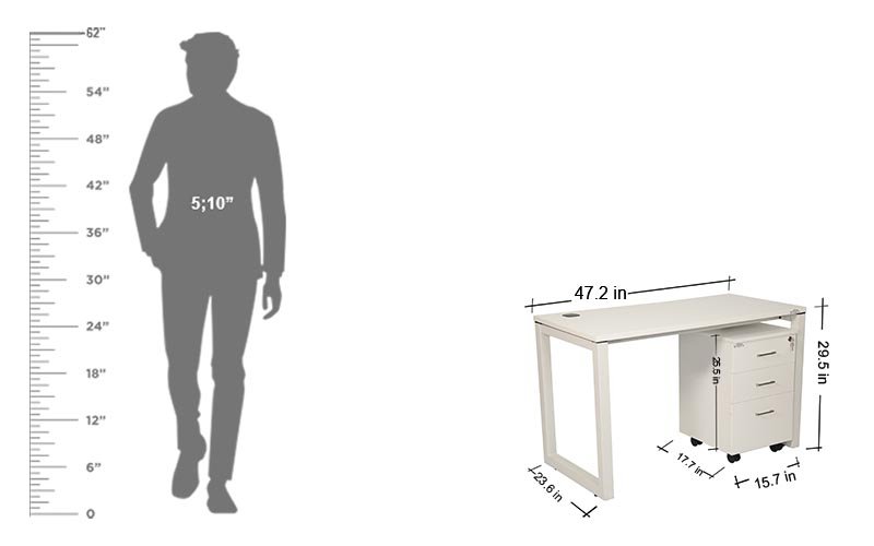 Computer Office Tables White Pre Laminated Particle Wood_1