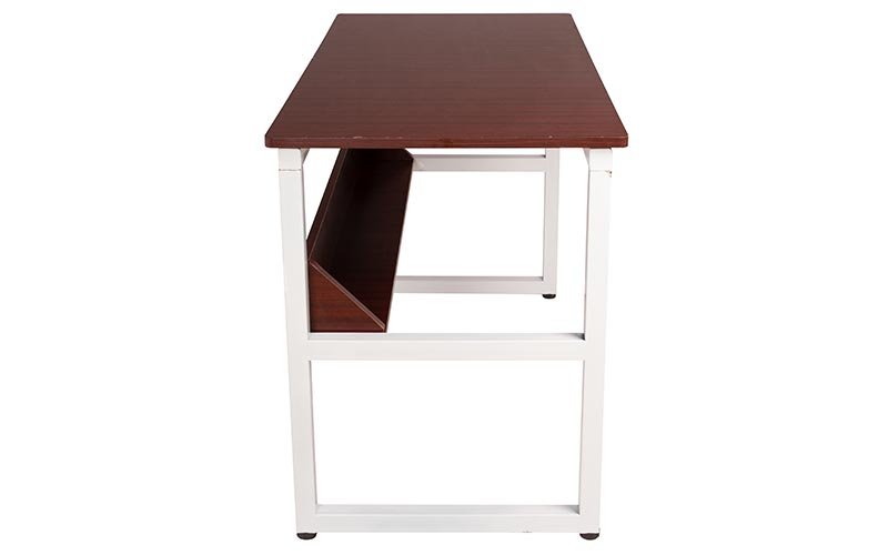 Computer Office Tables White with Brown Pre Laminated Particle Wood_3